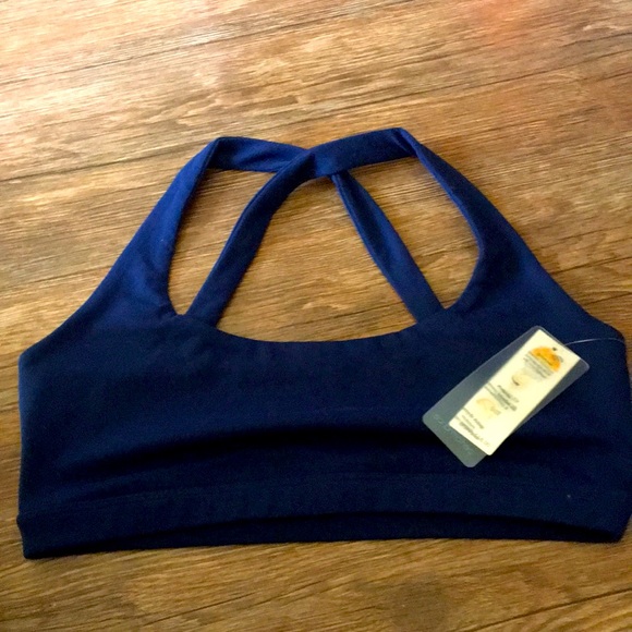C&C California Sport Navy Cross-Back Sports Bra NWT Size L - Picture 4 of 7